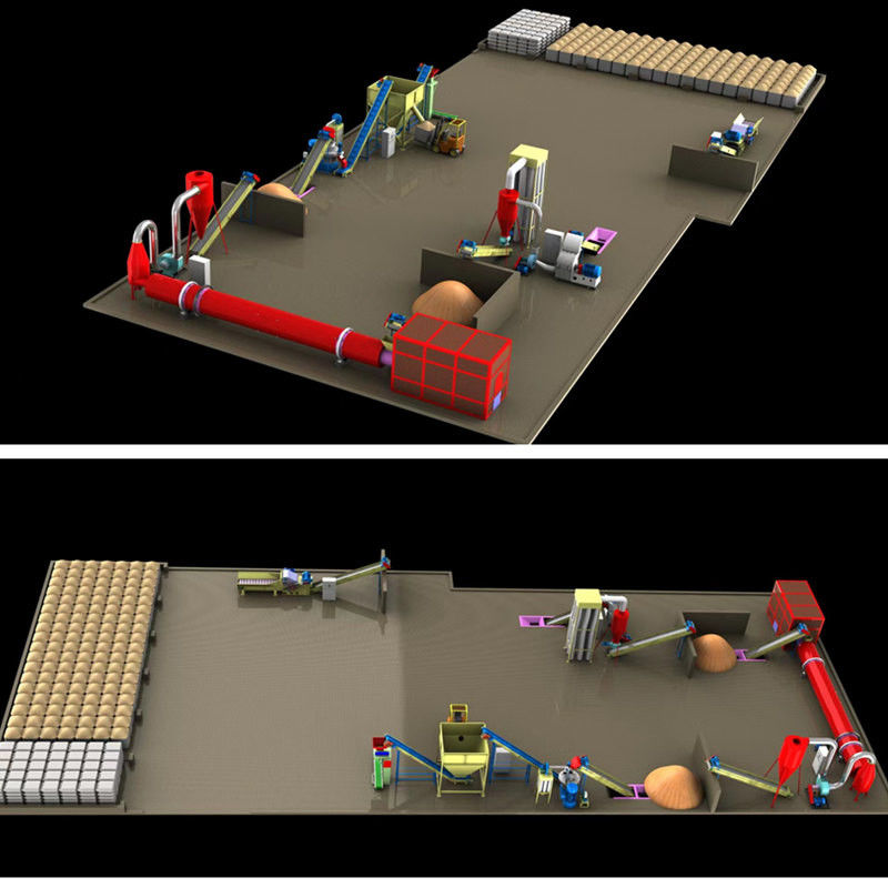 High Capacity 1-10TPH Biomass Pellet Production Line for Pine Straw Wood Chips Environmentally Friendly