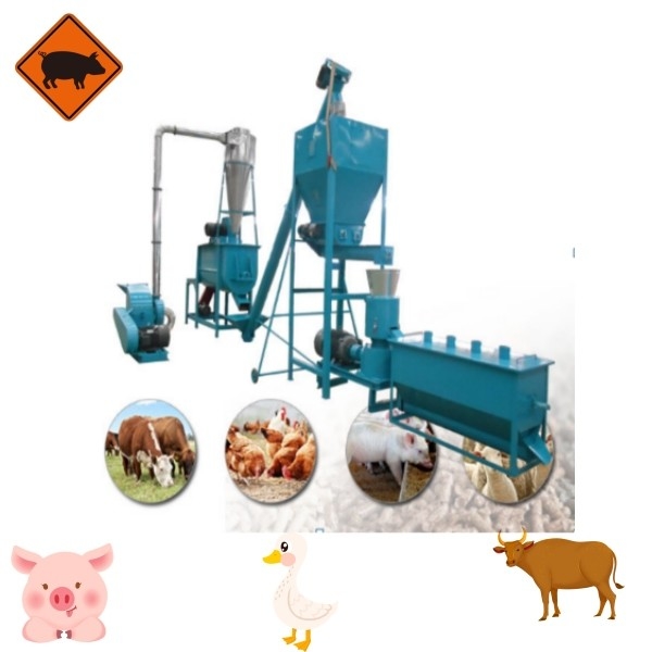 Capacity 500kg To 2000kg Per Hour chicken cattle sheep feed Animal Feed pellet machine Feed Pellet Production Line