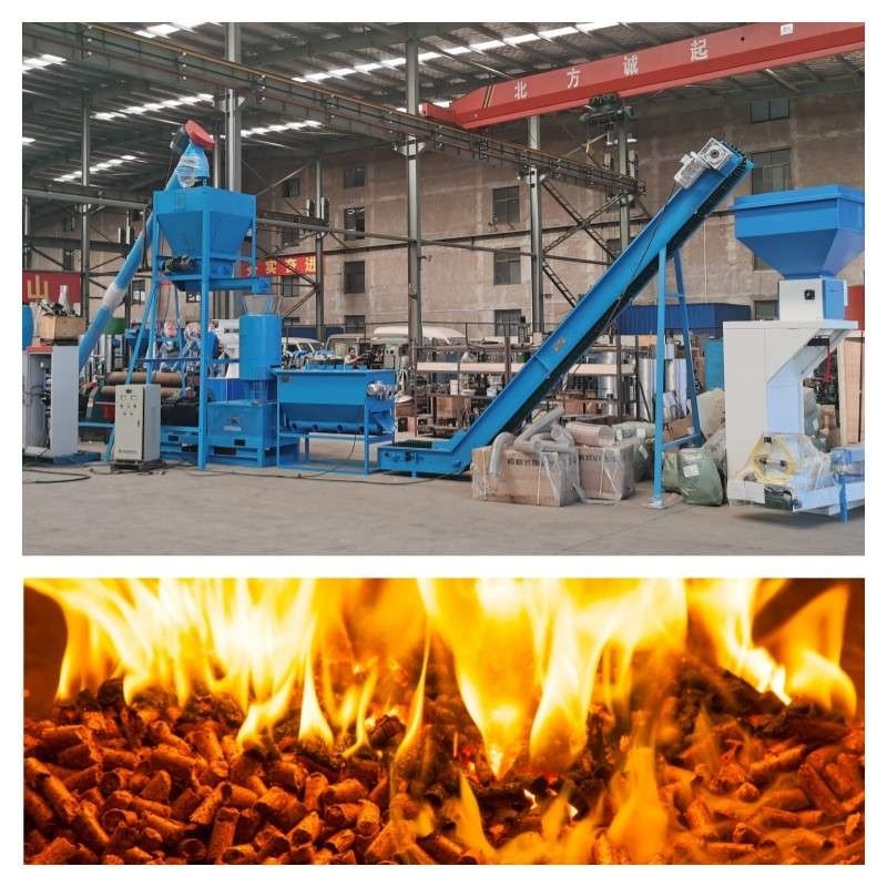 6-12mm Wood Chip Pellet Machine 1-2tph Waste Wood Pellet Machine High Density