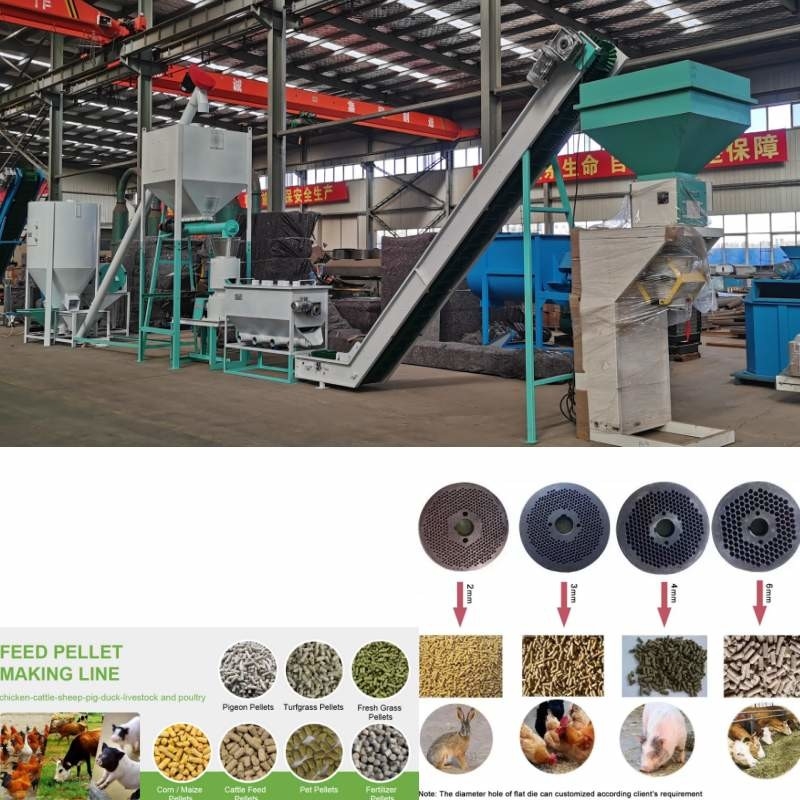 1Ton Livestock Animal Feed Machinery Grass Pellet Making Machine Corn Wheat