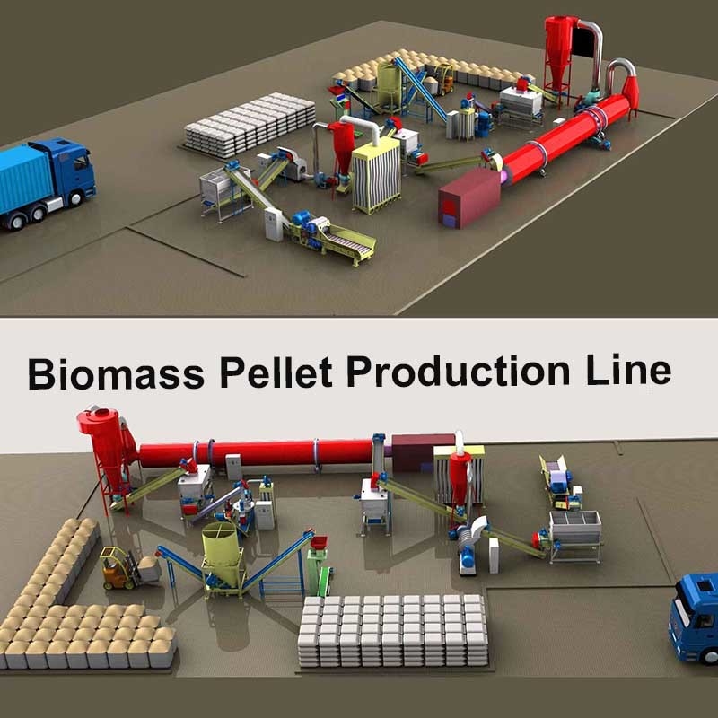 1T/H -5T/H Complete Wood Biomass Pellet Production Line Fire Pellet Making Machine