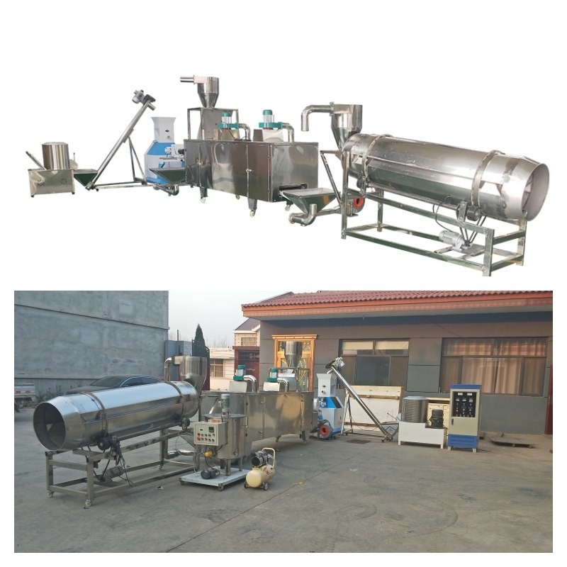 0.5-2t/H Floating Fish Feed Production Line With 1-12mm  Mold Dog Food Extruder