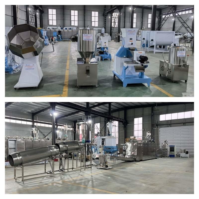 0.5-2t/H Floating Fish Feed Production Line With 1-12mm  Mold Dog Food Extruder