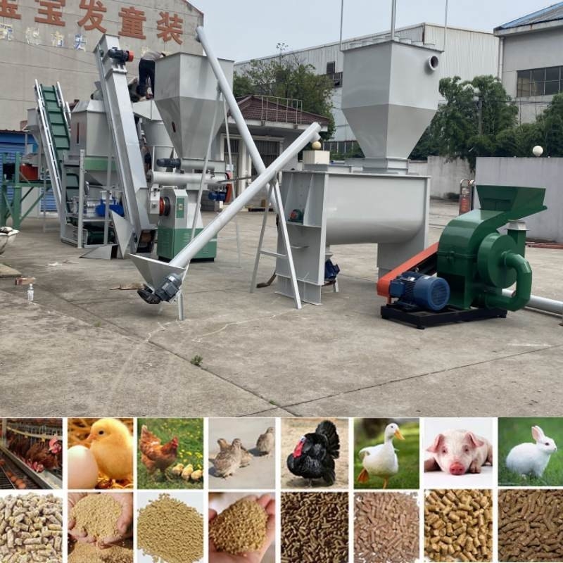 2TPH Animal Feed Pellet Production Line Cattle Chicken Feed Cow Pellet Machine