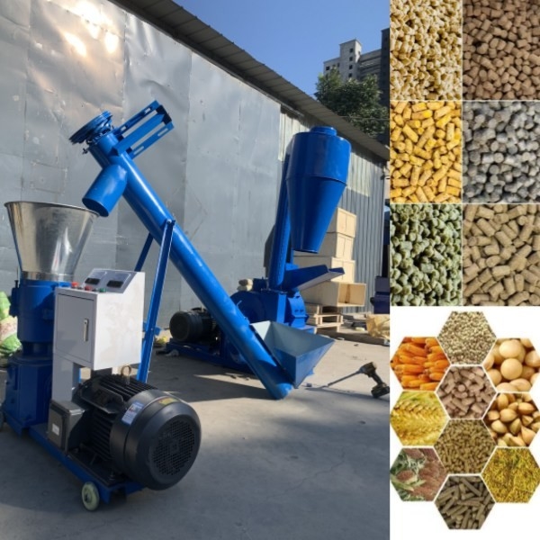 100-1200kg/H Animal Feed Pellet Maker Flat Die Pellet Mill 1-12mm Final Pellet Size