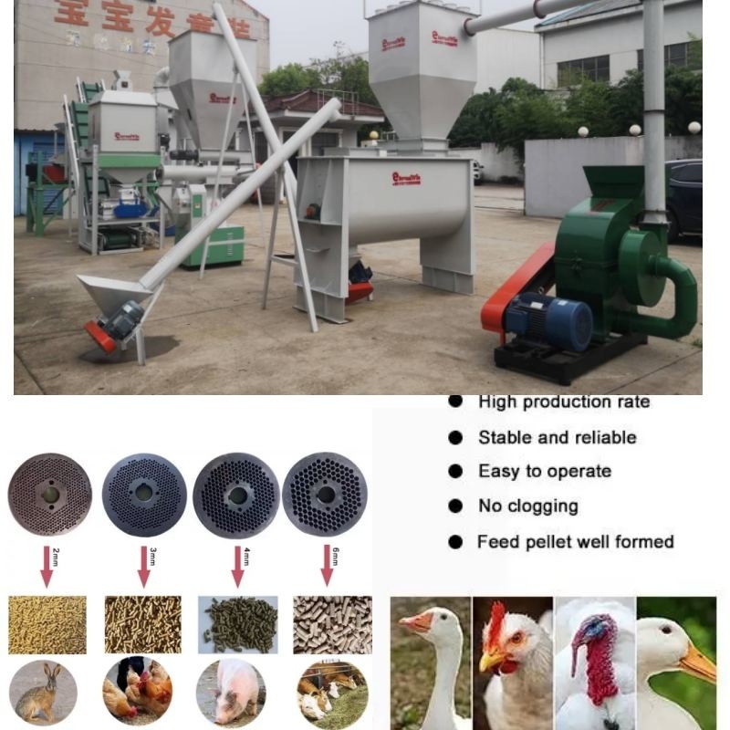 Horizontal Sheep Feed Pellet Machine 1.5 Tons/H Cow Pellet Machine For Cattle Feed