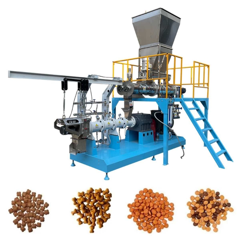 500-1000kg/H Dry Type Fish Feed Extruder Twin Screw Shrimp Feed Pellet Mill