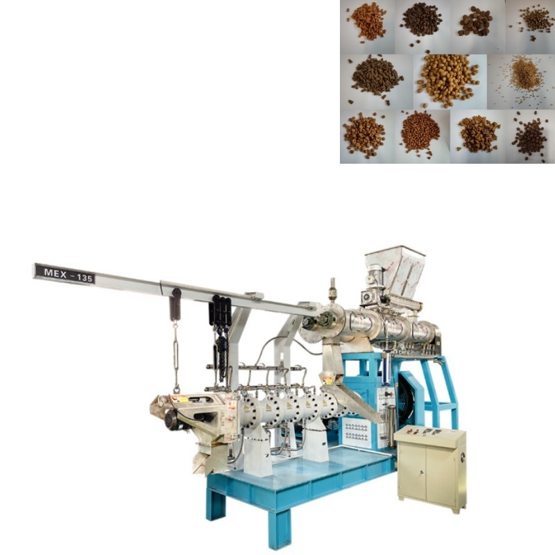 Twin Screw Floating Fish Feed Extruder Machine Wet Type Fish Feeder Machine Line