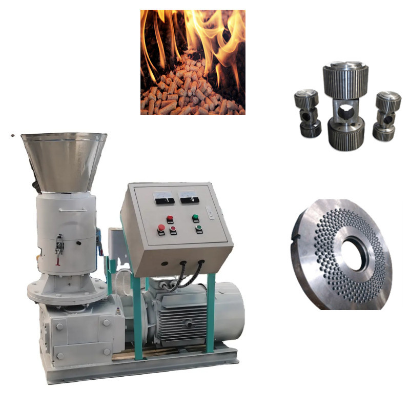 4-12mm Wood Pellet Press Machine 0.8-4ton/H Automatic Lubrication Feed Pellet Mill