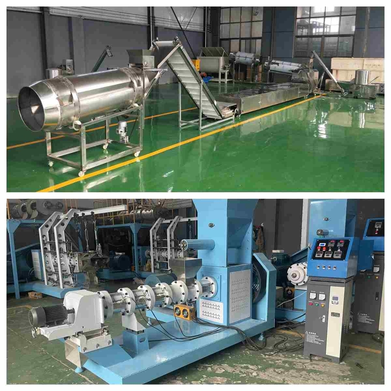 Carbon Steel Dry Type Fish Feed Extruder Single Screw Dog Food Extruder Machines