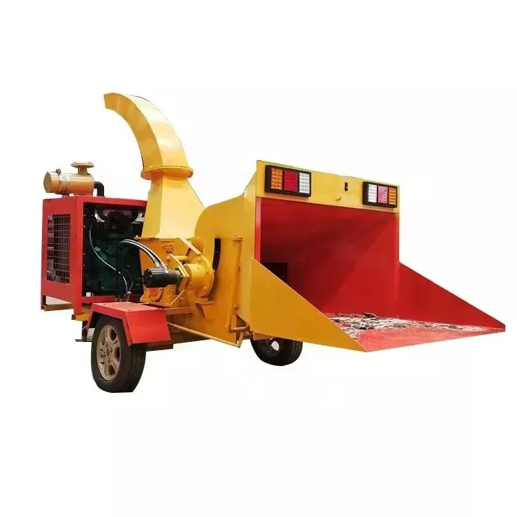 Industrial electric wood log chippers heavy duty mobile round wood log chipping machine sawdust crusher machine for sale