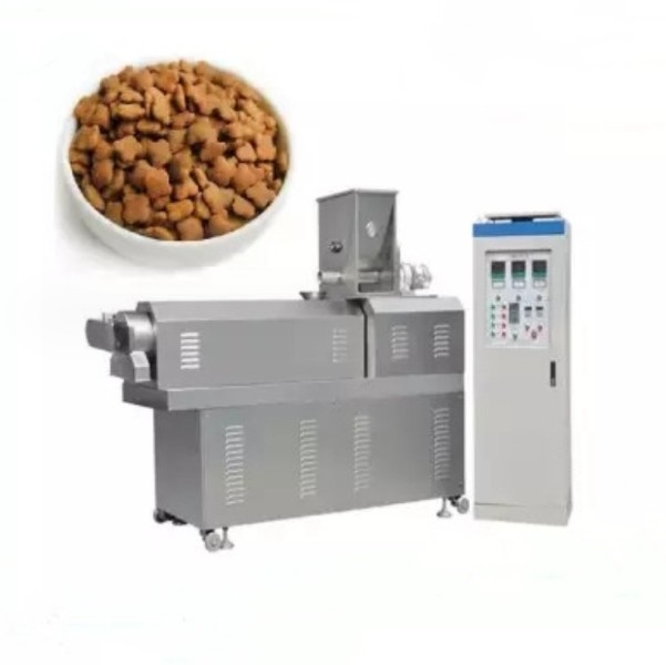White Blue Stainless Steel Material Screw Feed Extruder Dog Food Cat Food Extruder Production Line