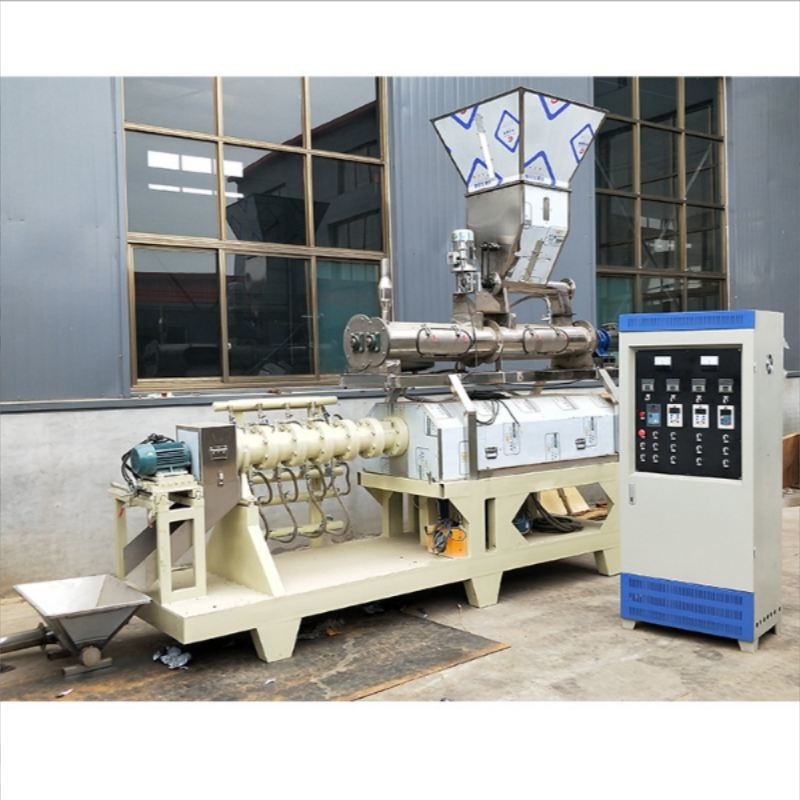 White Blue Stainless Steel Material Screw Feed Extruder Dog Food Cat Food Extruder Production Line