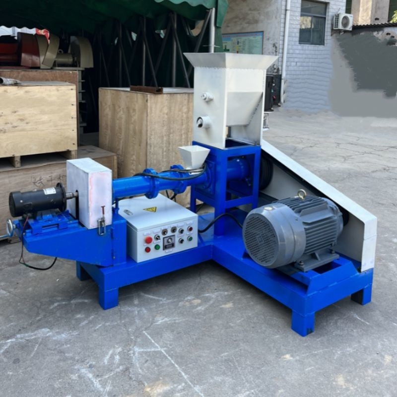 Carbon Steel Fish Feed Extruder Shrimp Bird Food Pellet Machine Dog Food Machine Screw Feed Extruder Custom Color