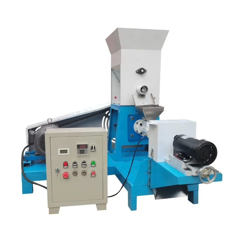 Electric Steam Heating Dry Type Fish Feed Extruder with Triphase Power and 50-2000kg/h Capacity