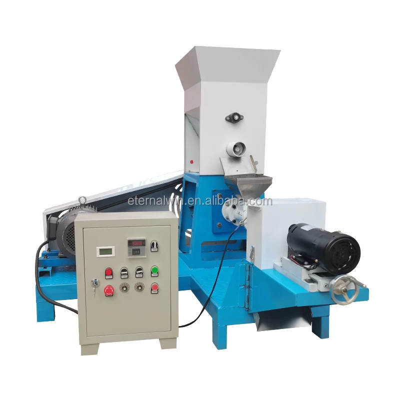 Digital Temperature Control 220V/380V Pet Feed Extruder Machine 5.5-132kw Power 40-2000kg/h Capacity