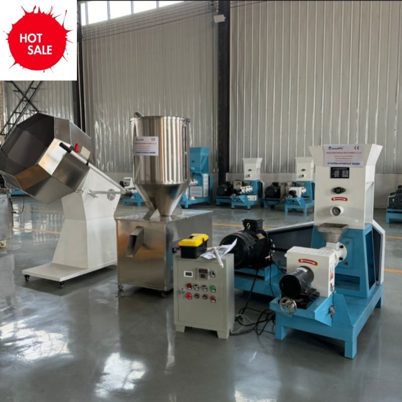 Fish Breeding Feed Raw Materials Dry Type Fish Feed Extruder Pet Pellets 200 kg/h 0.4kw