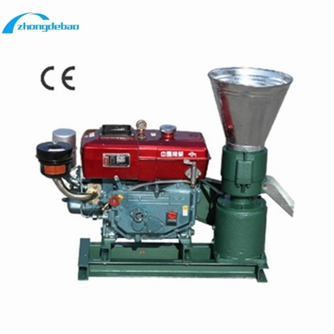 Diesel Engine Power Type 10HP Animal Feed Pellet Processing Machine 90-120kg/h output Feed Pellet Making Machine
