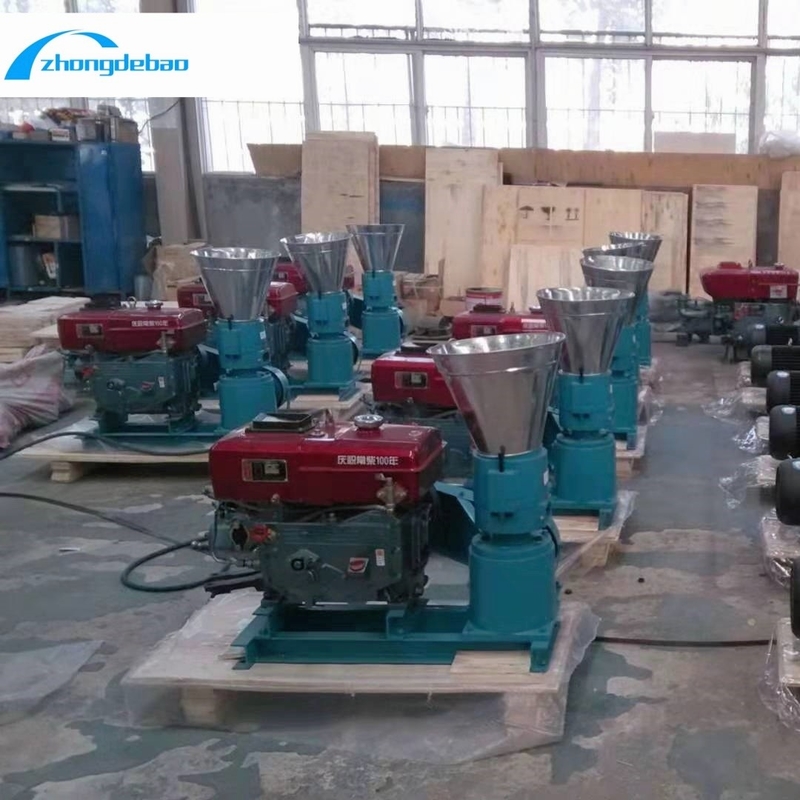 Diesel Engine Power Type 10HP Animal Feed Pellet Processing Machine 90-120kg/h output Feed Pellet Making Machine