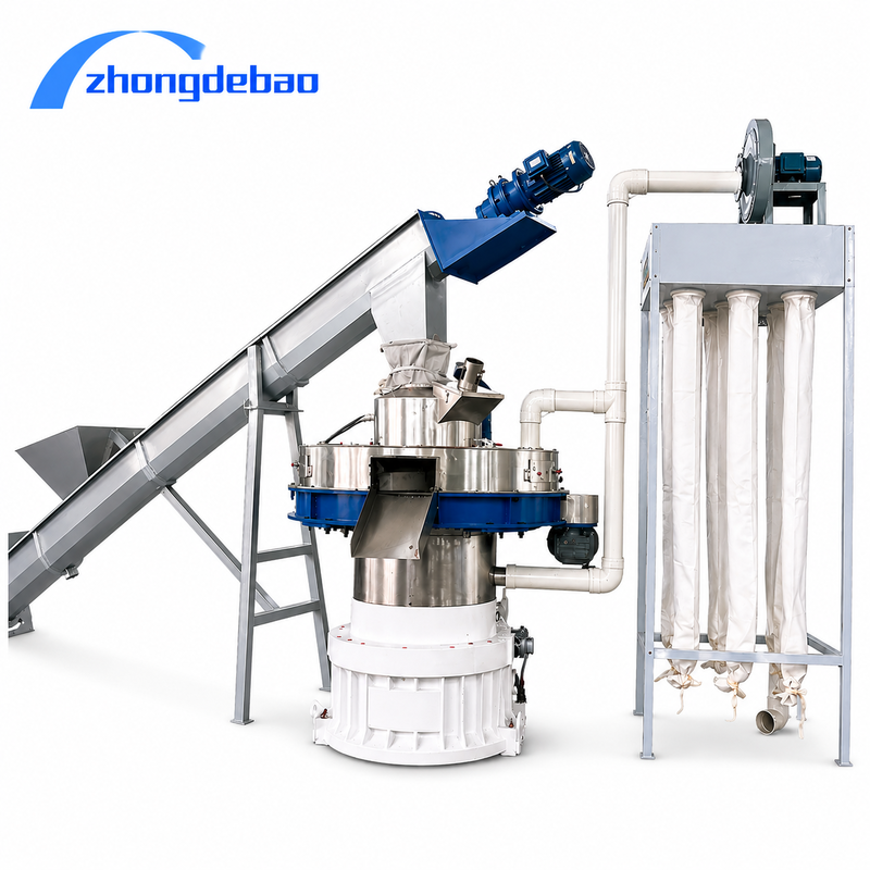 1-10T/H Wood Waste Sawdust Pellet Production Line Large Scale Biomass Fuel Making Plant