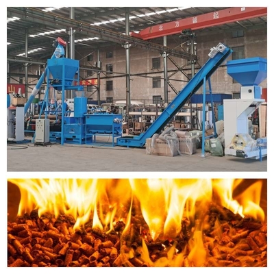 6-12mm Wood Chip Pellet Machine 1-2tph Waste Wood Pellet Machine High Density
